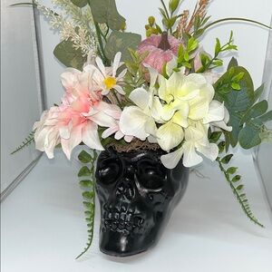 Halloween Floral Skull Arrangement